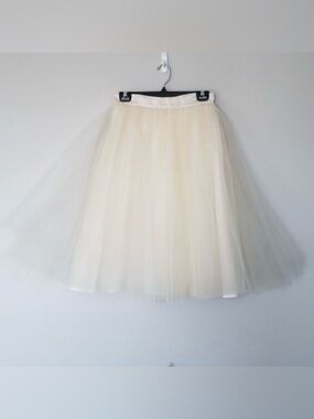 Alexandra Grecco cream tulle midi skirt